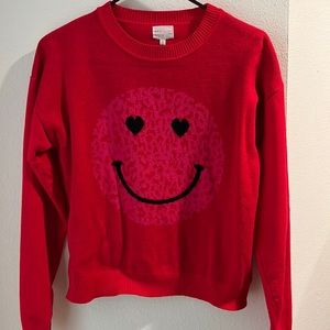VICI size XS happy face sweater